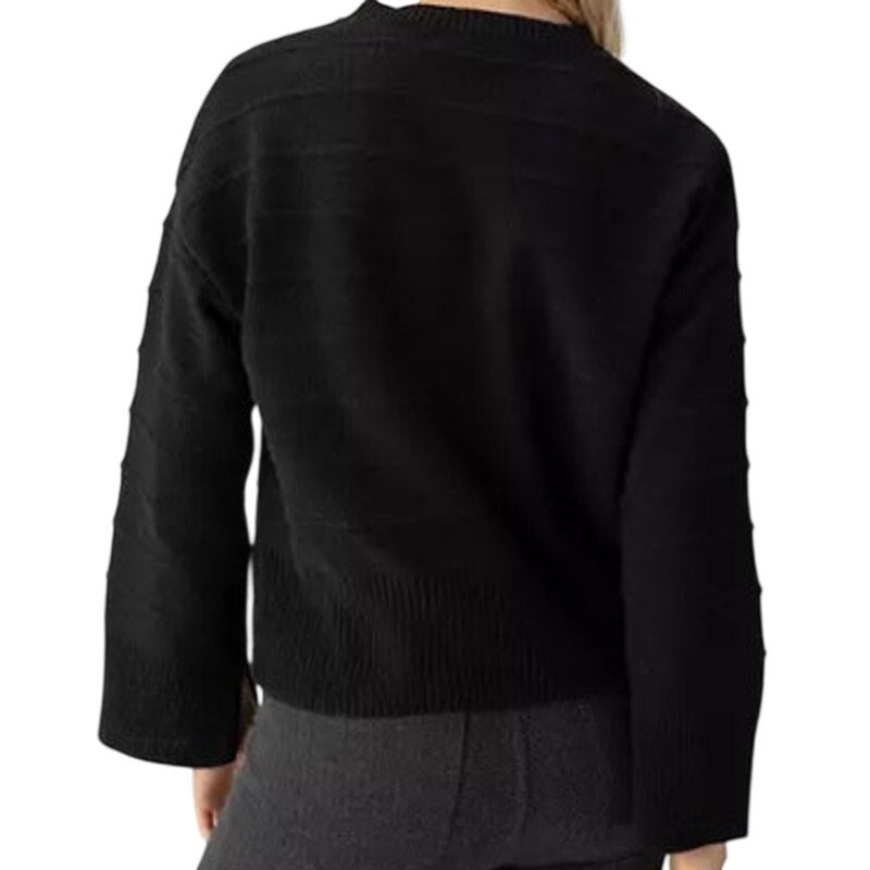 Sanctuary Women's Ottoman Stitch Crewneck Sweater in Black