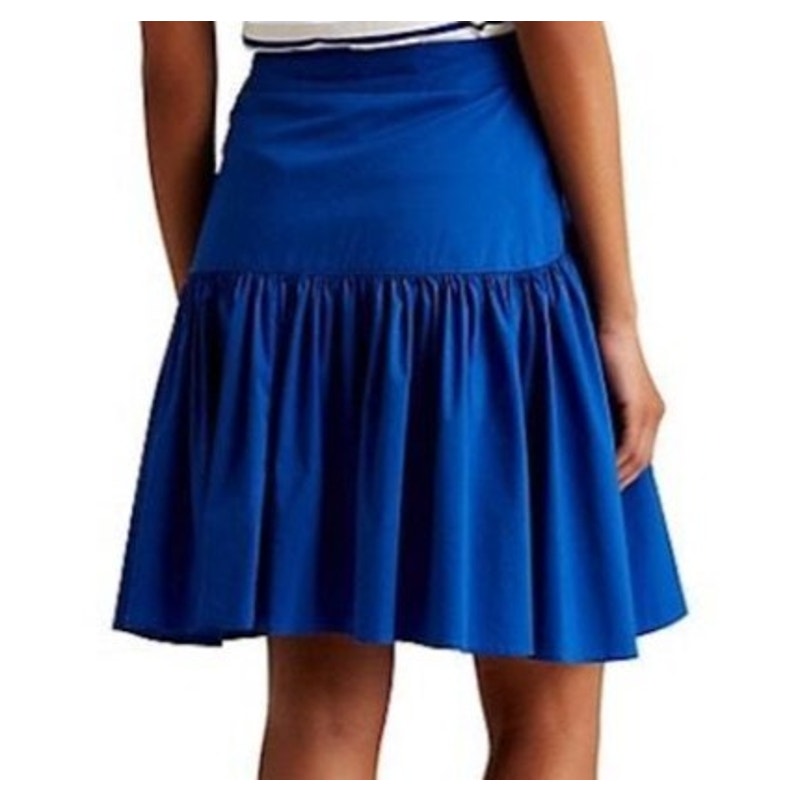 Lauren Ralph Lauren Royal Blue Midi Flare Skirt w/ Waist Tie Detail, Size 6