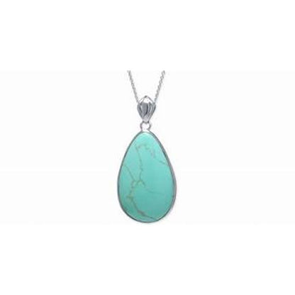 R. H. Macy Silver & Turquoise Teardrop Necklace