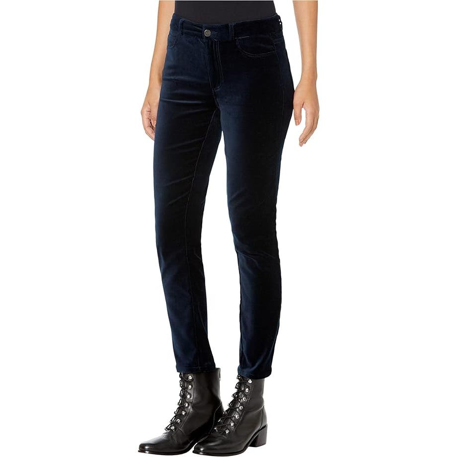 Paige Velvet Hoxton Ankle Jeans in Deep Navy, Size 24