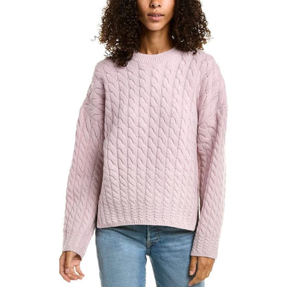 THEORY KARENIA CABLE FELTED WOOL & CASHMERE-BLEND SWEATER