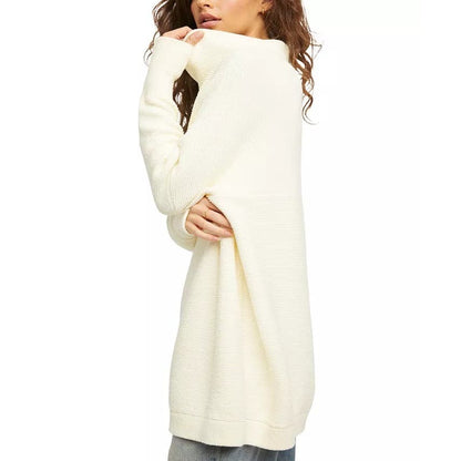 FREE PEOPLE Ottoman Ribbed Tunic Sweater In Ecru