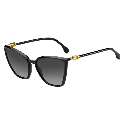 Fendi Black Cat Eye Sunglasses w/ Gold Details, “FF0433/G/S”