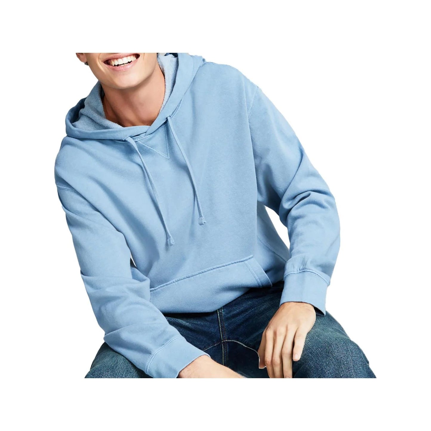 And Now This Men's Fleece Hoodie with Kangaroo Pockets Light Blue, Size 2XL