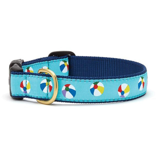 Up Country Blue Beach Ball Print Dog Collar