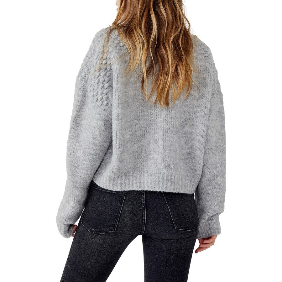 Free People Ladies Bradley Turtleneck Sweater In Light Grey Heather