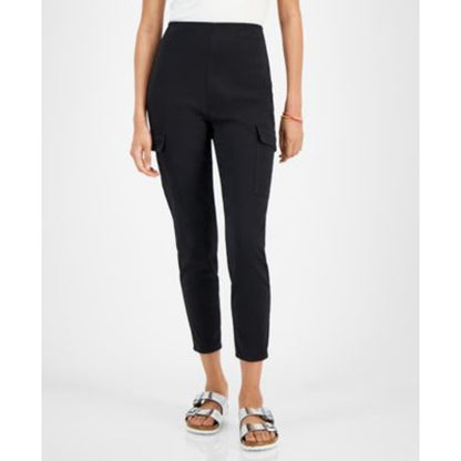 Tinseltown Juniors Pull-On Skinny Cargo Jeans in Black