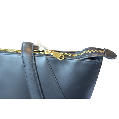 Radley London "Bruton Street" Large Zip-Top Leather Tote Bag in Black