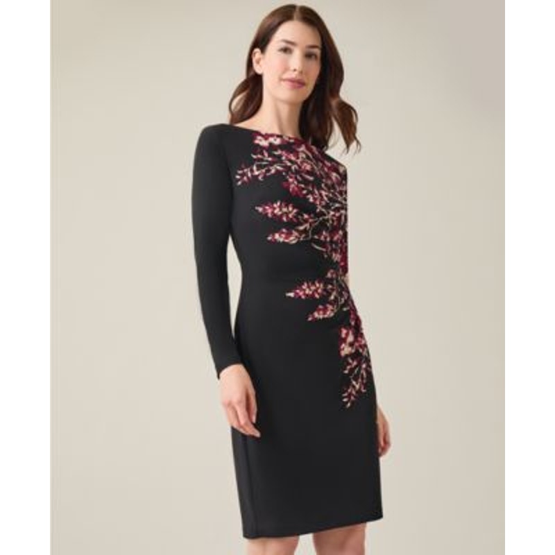 Kasper Women's Petite Floral-Print Sheath Dress in Black & Purple
