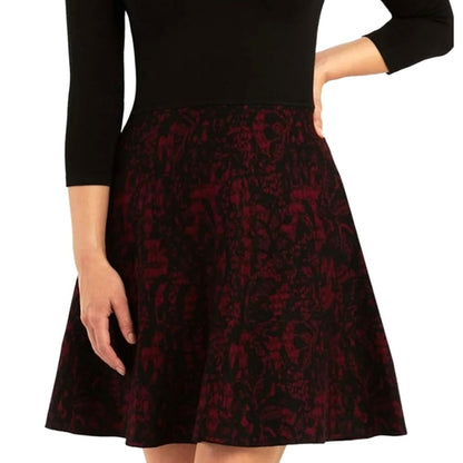 BCX Juniors Black & Red A-Line Elevated Sweater Dress