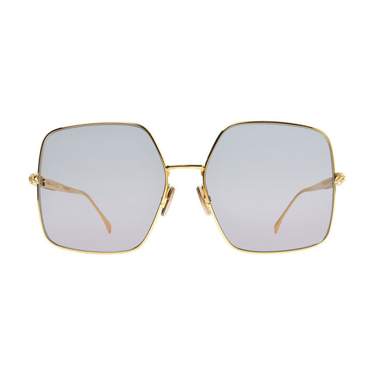 Fendi Gold “Oversized Square Aviator” Sunglasses, Light Lenses, FF0439/S