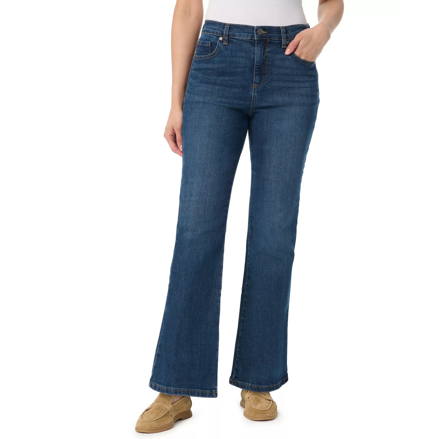 Gloria Vanderbilt Petite Amanda Essential Flared High-Rise Jeans