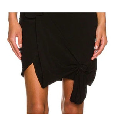 Helmut Lang Ladies Black Techno Jersey Double Knot Skirt
