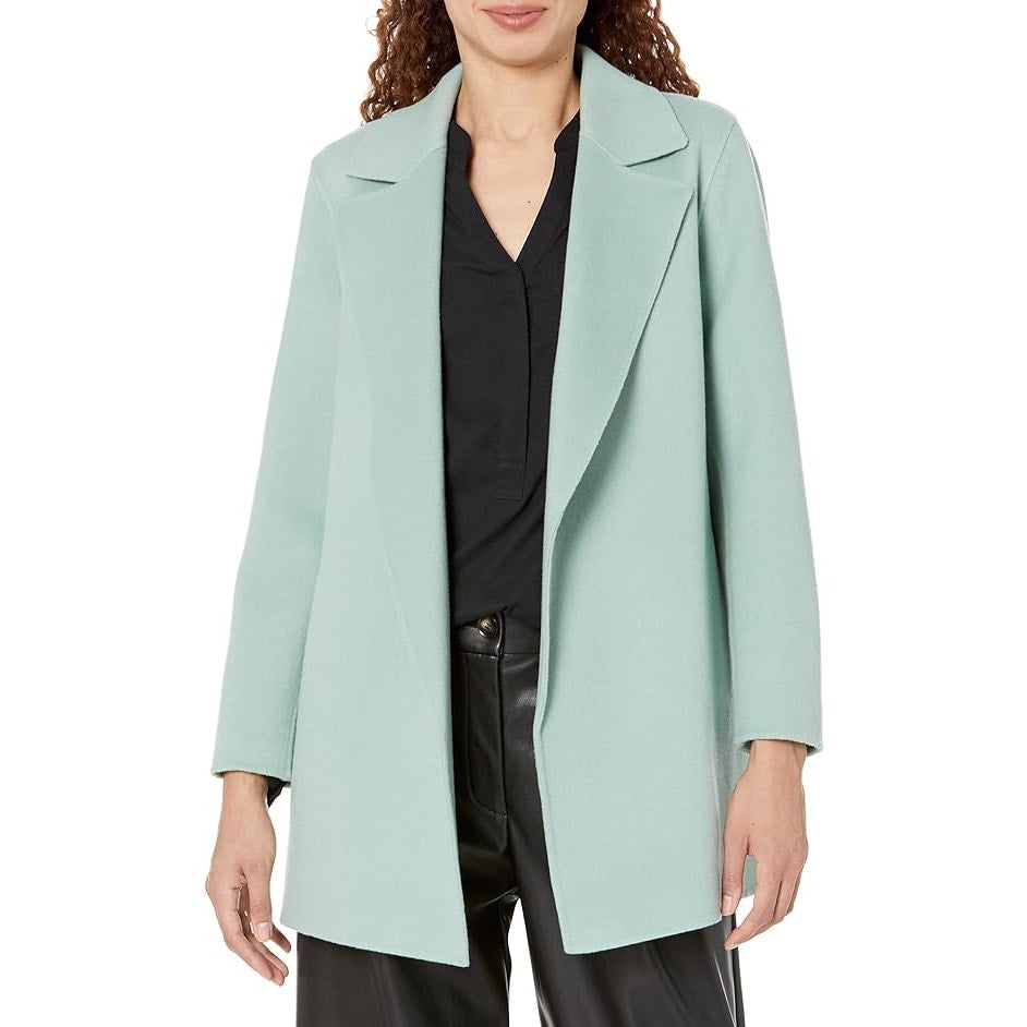 THEORY Clairene Jacket in Double-Face Wool-Cashmere in Silver Mint, Size XXL
