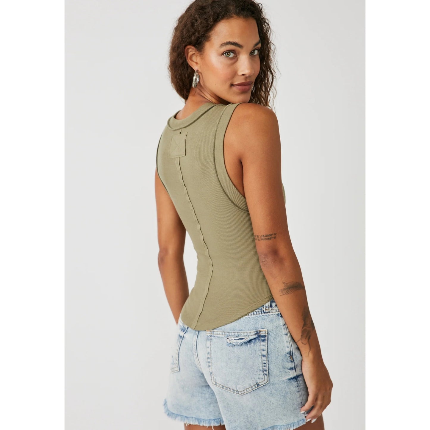 Free People Ladies Kate Tee In Willow Green