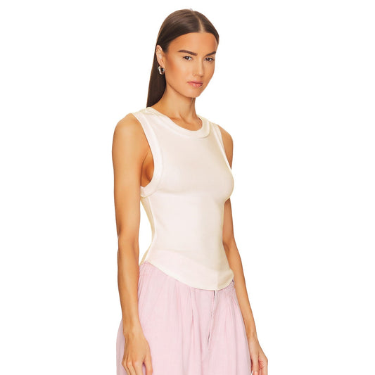 Free People Women's Sleeveless "Kate" Tank Top in Ivory