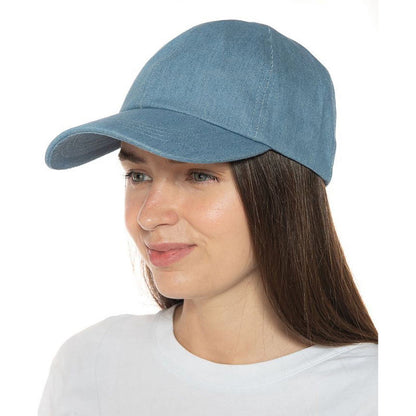 Jenni Washed Baseball Hat In Denim Blue