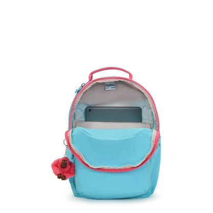 Kipling Women's Seoul Large 15" Laptop School Backpack in Blue Sea Combo