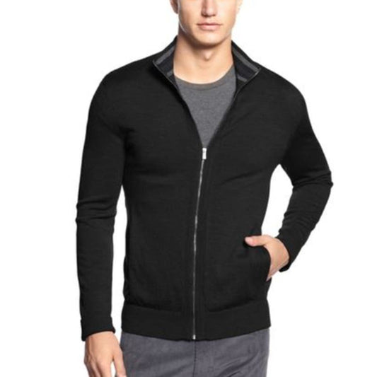 CALVIN KLEIN, Men's Turtleneck Quarter Zip Sweatshirt, Black, Size XS
