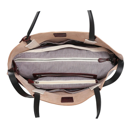 OLD TREND Women's Genuine Leather "Forest Island" Tote Bag in Rusty Red