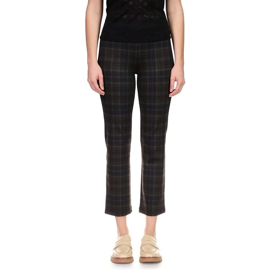 Sanctuary Ladies Carnaby Pull On Kick Crop Pants in Sugar Plum Plaid