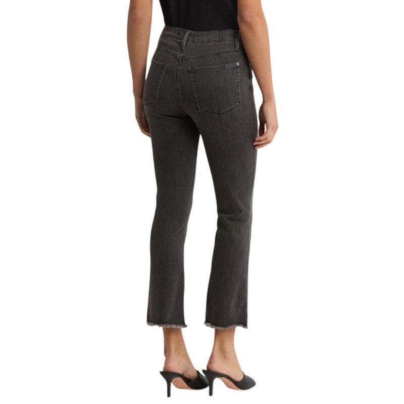 7 For All Mankind Women's High-Rise Slim-Fit Kick Jeans in Black Wash