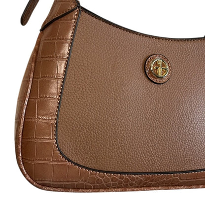 GIANI BERNINI Croc-Embossed Pebble Crossbody In Caramel
