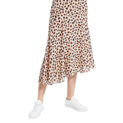 THEORY Asymmetrical Skirt in Leopard Silk