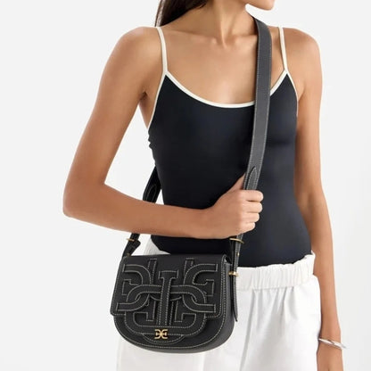 Sam Edelman Bay Small Dye Cut Saddle Bag In Black