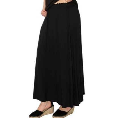 Coin 1804 Women's Elastic Waist Maxi Skirt in Black