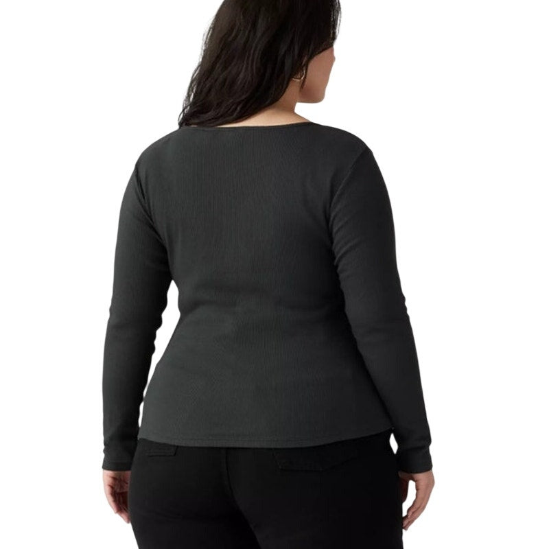 Levi's Women's Plus Size Honey Long-Sleeve Top in Black