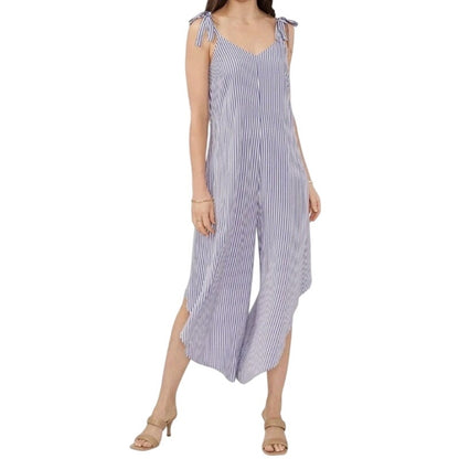 Vince Camuto Women's Sleeveless Wide-Leg Jumpsuit in Blue & White Stripes
