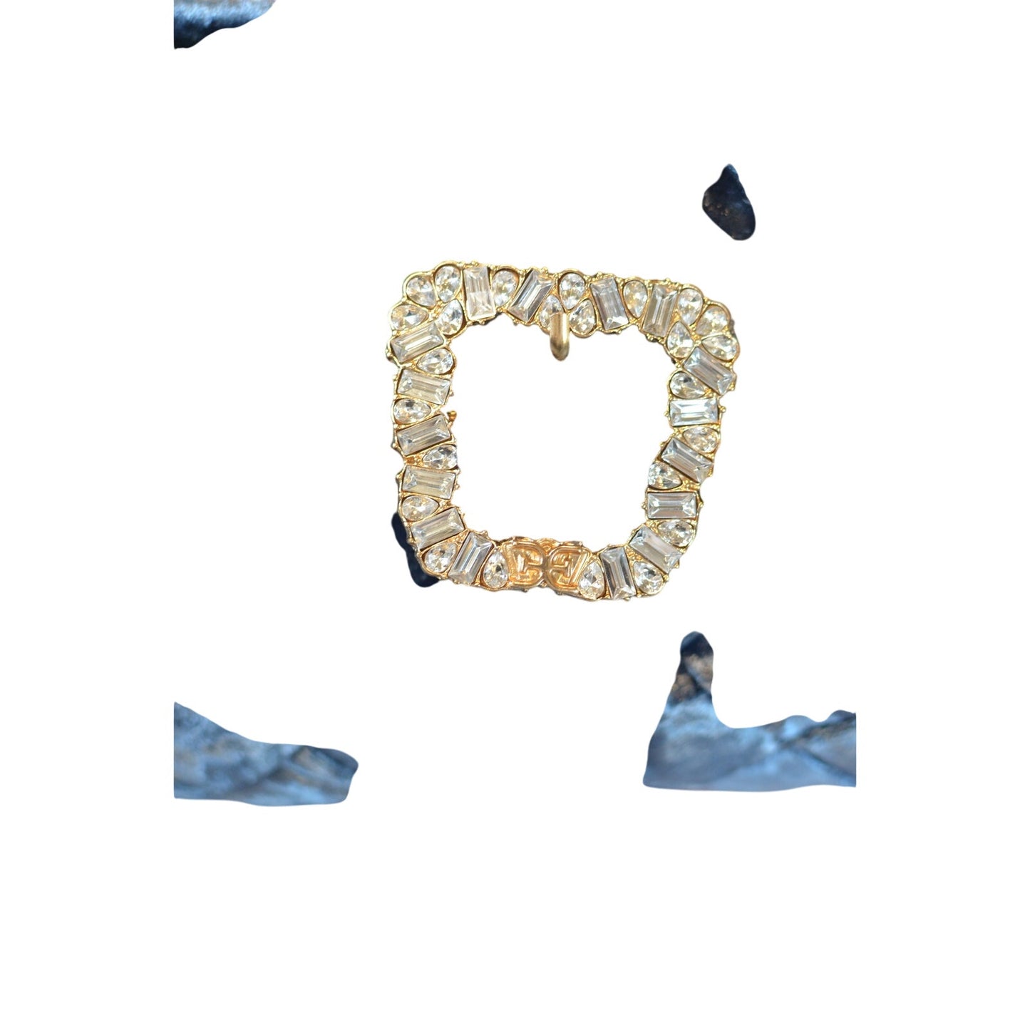 Sam Edelman "Brit" Frame Velvet Clutch in Jewel Blue