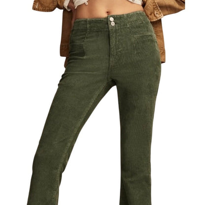 Lucky Brand Women's "Stevie" High-Rise Corduroy Jeans in Fairytale Green