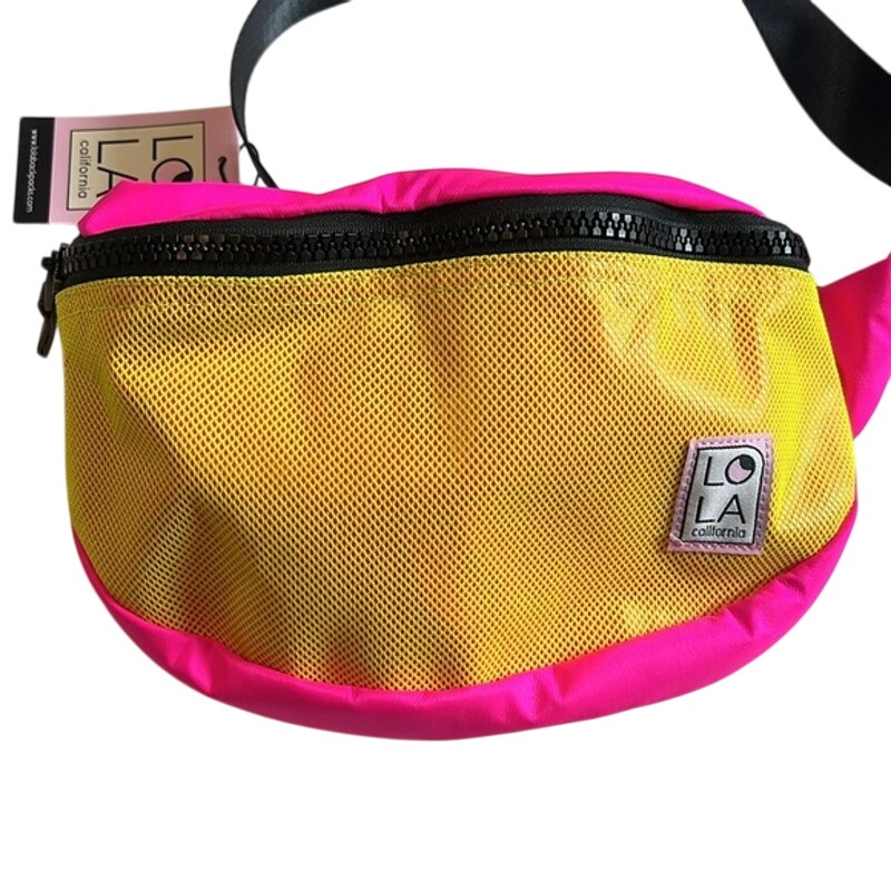 LOLA Women's Small Moonbeam Bum Bag In Neon Pink Yellow Multi