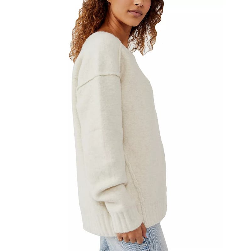 FREE PEOPLE Women's Care FP Eastwood Tunic Sweater Oatmeal