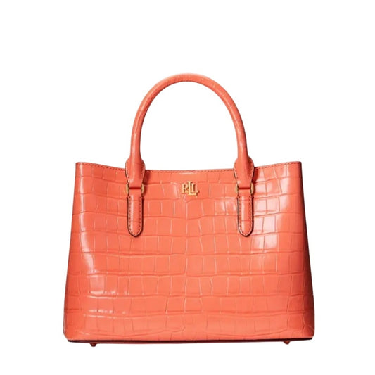 Lauren Ralph Lauren Embossed Leather Medium Marcy Portside Coral