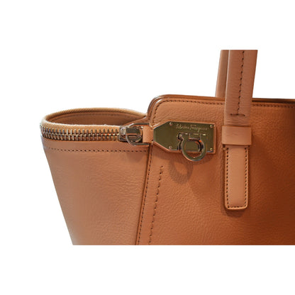 Salvatore Ferragamo Ladies Tan Calf Skin "The Studio" Leather Ombre Bag