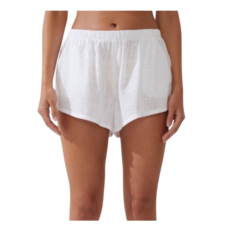 Cotton On Side Pocket Relaxed Beach Shorts in White