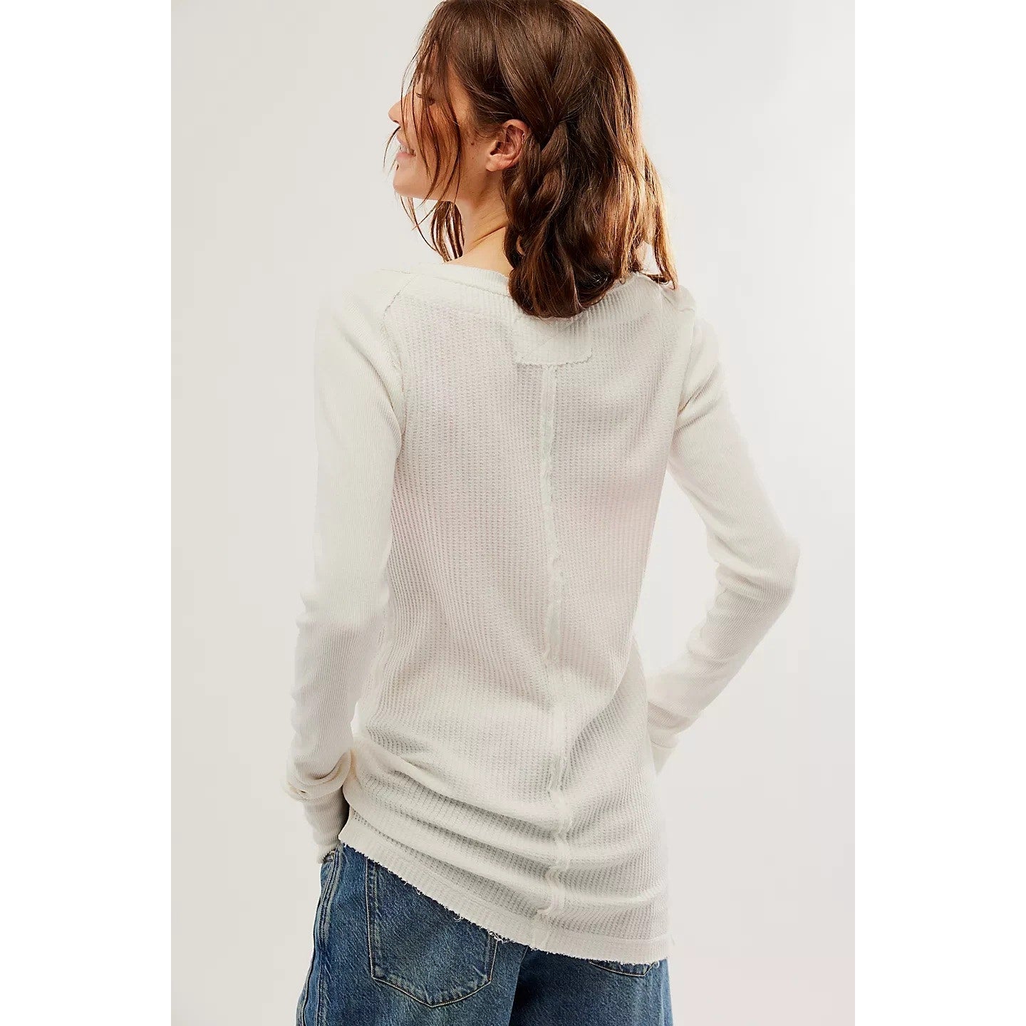 Free People Care Cotton Honey Bee Crew Neck in Ivory