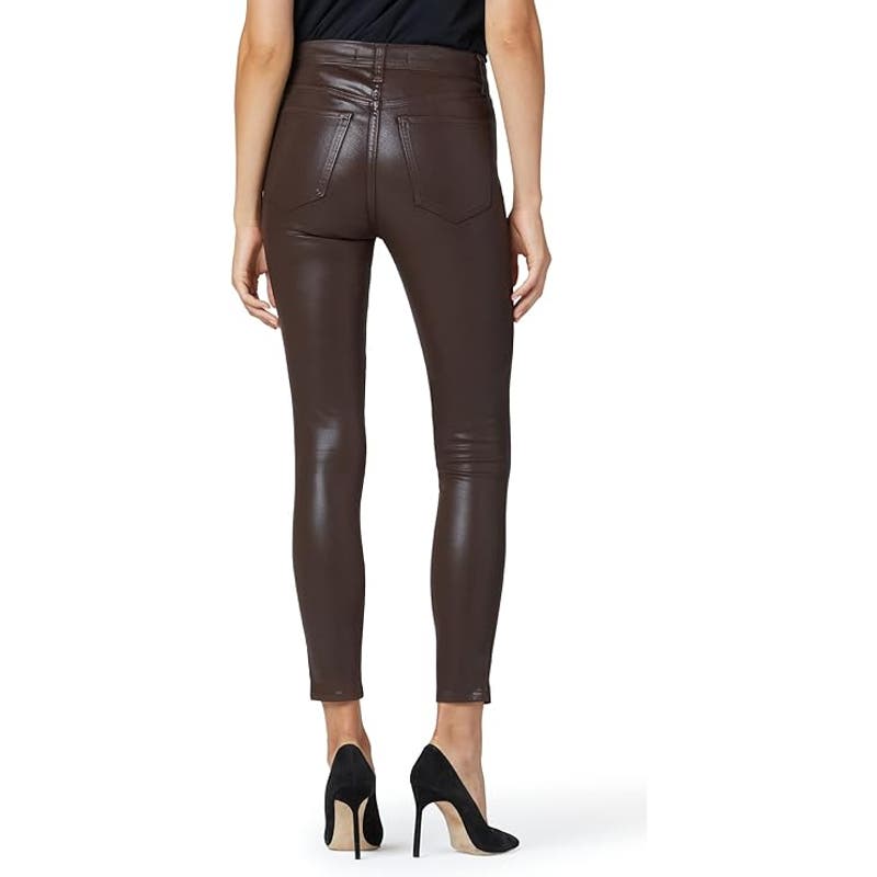 JOE'S JEANS THE CHARLIE HIGH RISE SKINNY ANKLE COATED DARK COCO BEAN