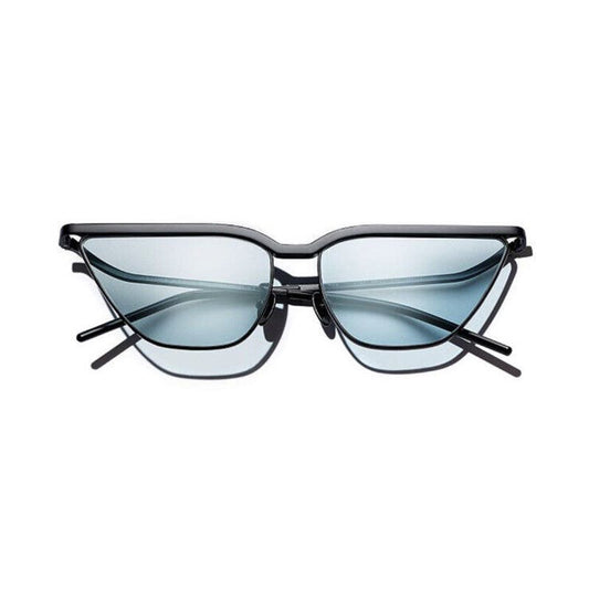 Projekt Produkt Small Black “Cat Eye” Sunglasses w/ Light Blue Lenses