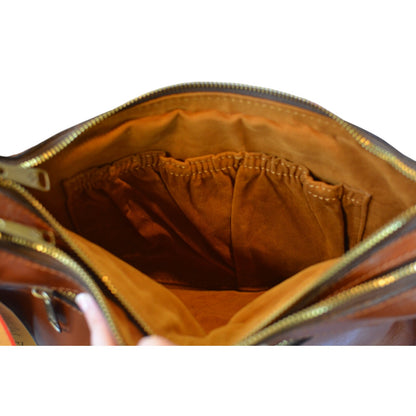 Patricia Nash "Camila" Leather Crossbody in Cognac Brown