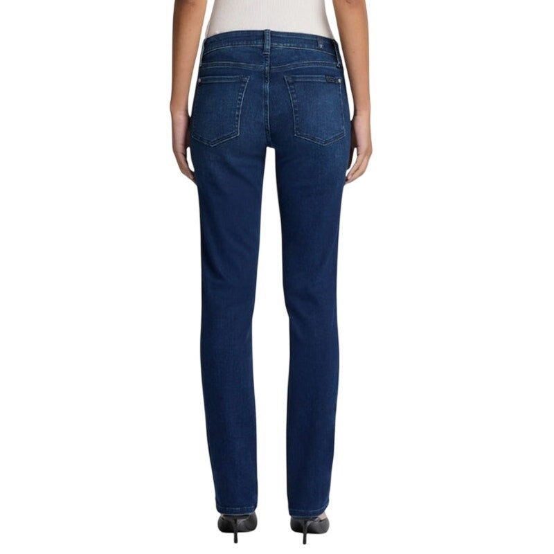 7 For All Mankind Women's "Kimmie" Fitted Straight-Leg Jeans in Hazel Blue Wash