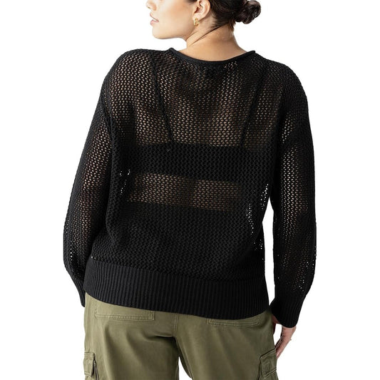 Sanctuary Women's Open Knit Sweater in Black