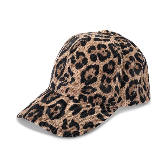 JENNI Women's Leopard Corduroy Baseball Cap Hat