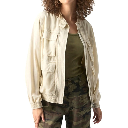 Sanctuary Women's "Field Utility" Long Sleeve Jacket in White Birch, Size XXS