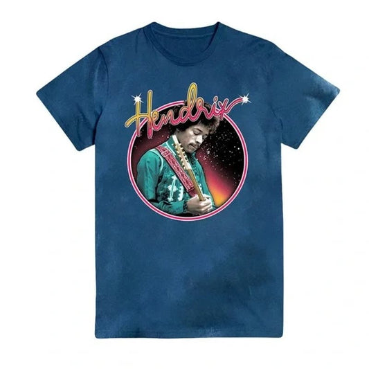 Philcos Men's Jimi Hendrix Washed T-Shirt In Metro Blue, Size Medium