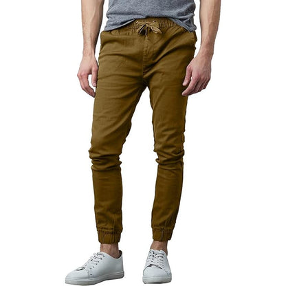 Galaxy By Harvic Men's Basic Stretch Twill Joggers In Timber