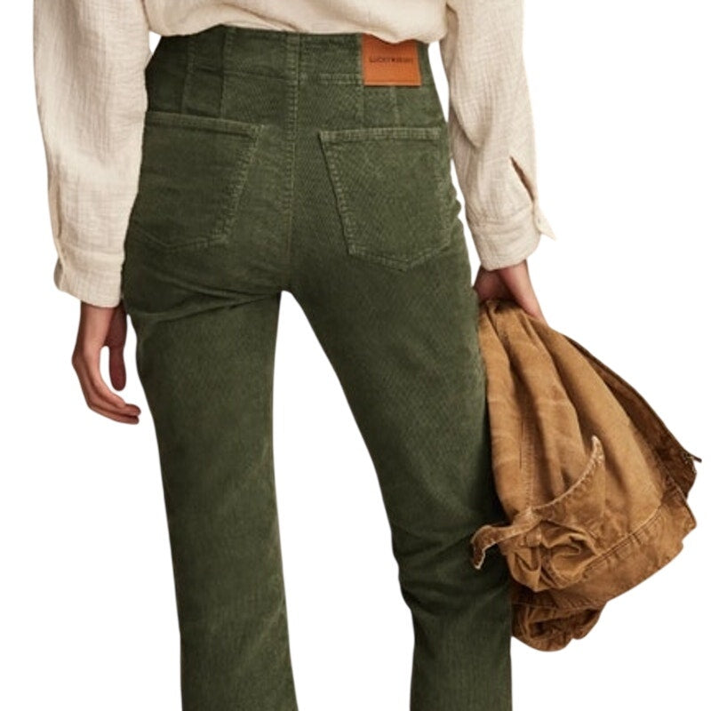 Lucky Brand Women's "Stevie" High-Rise Corduroy Jeans in Fairytale Green